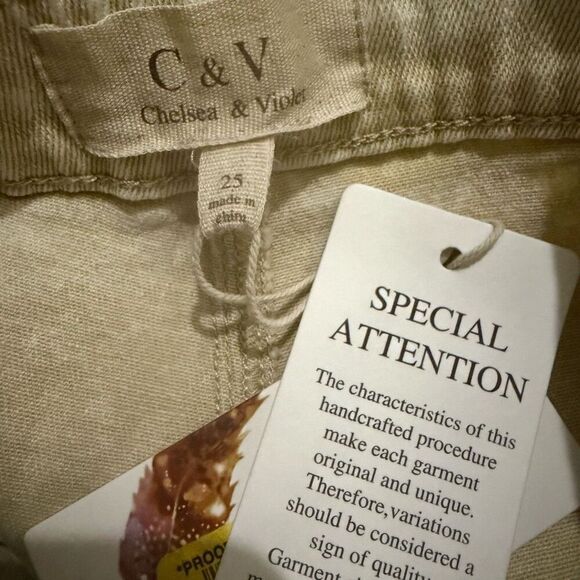 Chelsea & Violet beige flared high waisted pants size 25 - Picture 3 of 5